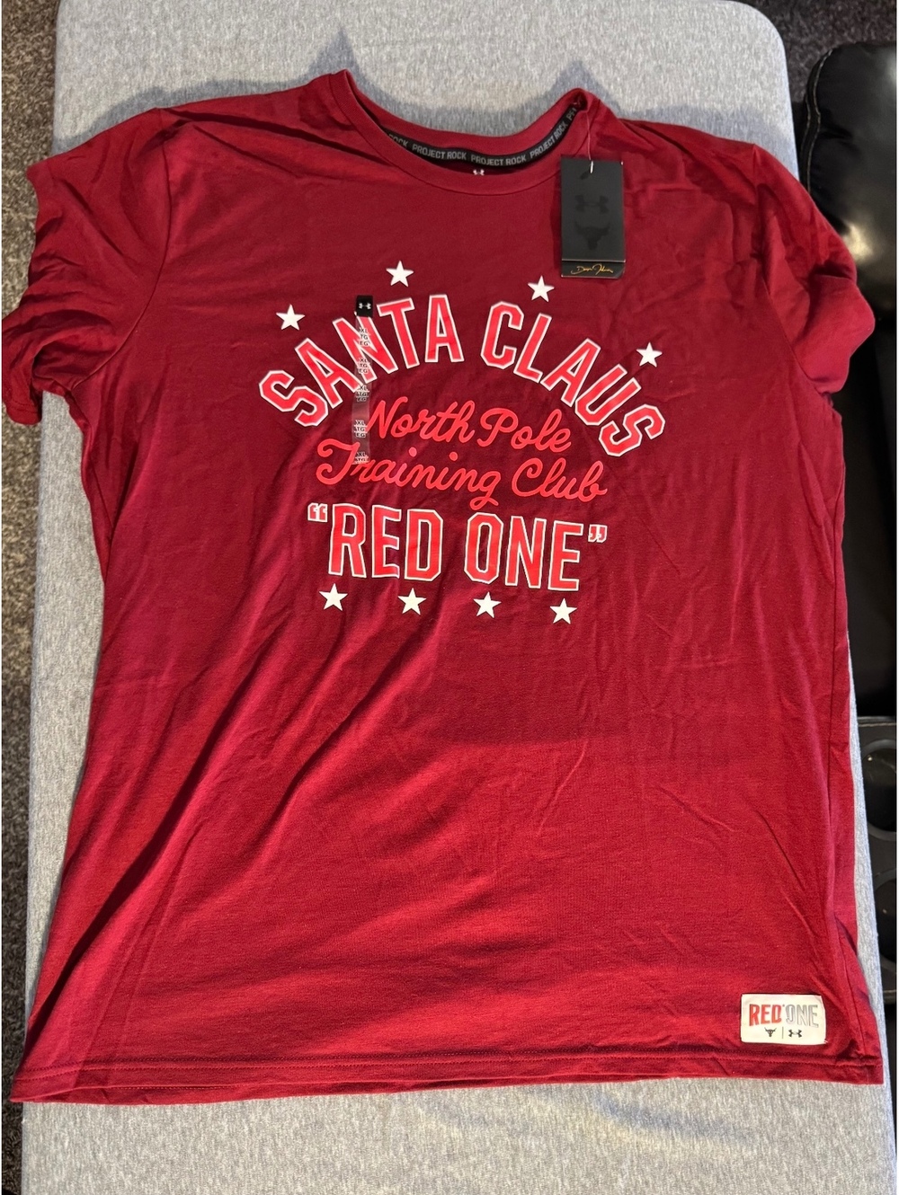 Under Armour Project Rock Red One Santa Claus North Pole Training Club Red